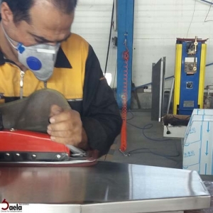 Polishing body of  turnstile gate in Saela factory